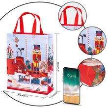 Load image into Gallery viewer, 12 Pack Christmas Non Woven Bags Large Tote Bags with Handles Reusable Shopper Bags Pasal 

