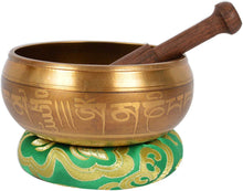 Load image into Gallery viewer, Meditation Tibetan Singing Bowl with Special Etching and Ethnic pouch For Relaxation &amp; Healing - handmade items, shopping , gifts, souvenir