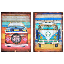 Load image into Gallery viewer, The Pure Blue Pair Antique Vintage Style Prints on Wooden Backing Posters &amp; Prints Pasal 