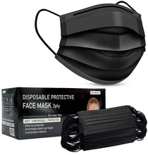 Load image into Gallery viewer, Disposable Black Facemask Box of 50 Disposable Respirators Pasal 