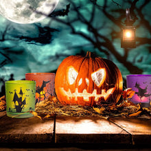 Load image into Gallery viewer, Halloween Candle Holder Decorations Set of 6 Novelty Glass Party Decorations Tea Light Holders Pasal 
