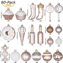 Load image into Gallery viewer, Sea Team 80Pack Assorted Shatterproof Christmas Ball Ornaments Set Decorative Baubles Pasal 
