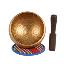 Load image into Gallery viewer, Tibetan Hand Hammered Singing Bowl with matching Ethnic pouch Singing Bowls Pasal 