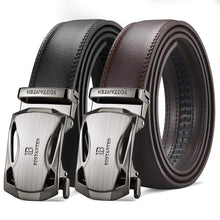 Load image into Gallery viewer, Mens Leather Ratchet Dress Belt with Automatic Sliding Buckle Belt Pasal 