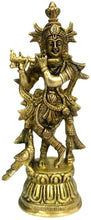 Load image into Gallery viewer, Purpledip Brass Idol Lord Krishna Collectibles Pasal 