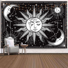 Load image into Gallery viewer, Sun and Moon Tapestry Black and White Constellation Astrology Mystic Wall Hanging For Bedroom - handmade items, shopping , gifts, souvenir
