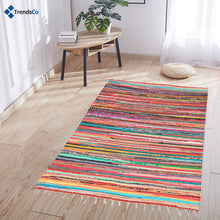 Load image into Gallery viewer, Rectangle Hand Made Cotton Multi Colorful Carpet Area Rugs Pasal 