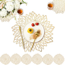 Load image into Gallery viewer, 12Pcs Round Leaf Placemats and Coaster Sets Place Mats Pasal 