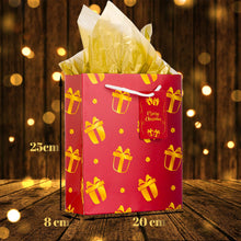 Load image into Gallery viewer, 12 Pieces Premium Christmas Assorted Gold Metallic Design Gift Bags with Handle Gift Bags Pasal 
