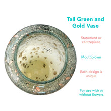 Load image into Gallery viewer, Large Handmade Mouthblown Green Vase Pasal 
