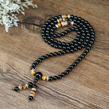 Load image into Gallery viewer, Tiger Eye 108 Mala Beads Prayer Bracelet Necklace Bracelets Pasal 