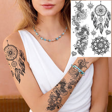 Load image into Gallery viewer, Moheer 6 Sheets Large Black Ink Lace Temporary Tattoos For Women Temporary Tattoos Pasal 