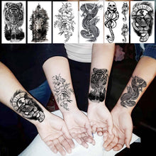 Load image into Gallery viewer, 52 Sheets Black Skull Temporary Tattoos For Men Women Arm Neck Tatoos Temporary Tattoos Pasal 