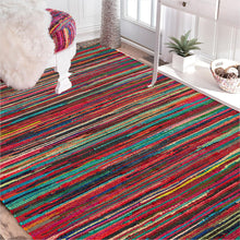 Load image into Gallery viewer, Rectangle Hand Made Cotton Multi Colorful Carpet Area Rugs Pasal 
