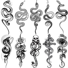 Load image into Gallery viewer, 10 Sheets Realistic Snake Temporary Tattoos For Women Men Adults Arm Temporary Tattoos Pasal 