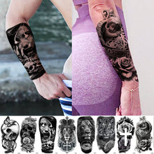 Load image into Gallery viewer, 54 Sheets Long Large Full Arm Temporary Tattoos Sleeve For Men Women Realistic 3D Temporary Tattoos Pasal 