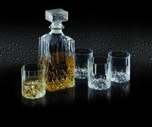 Load image into Gallery viewer, Cut Glass Whisky Decanter and Tumbler Set in Gift Box 5 Pieces Decanters Pasal 