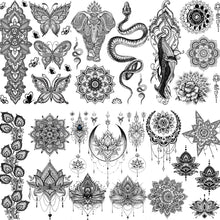 Load image into Gallery viewer, 58 Sheets Black Tribal Temporary Tattoos For Women Girls Adults Kits Temporary Tattoos Pasal 