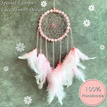 Load image into Gallery viewer, Pink Circle Handmade Dream Catchers for Girls Bedroom Wall Hanging Decorations Ornaments Craft - handmade items, shopping , gifts, souvenir
