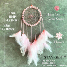 Load image into Gallery viewer, Pink Circle Handmade Dream Catchers for Girls Bedroom Wall Hanging Decorations Ornaments Craft - handmade items, shopping , gifts, souvenir
