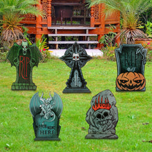 Load image into Gallery viewer, JOYIN Halloween Tombstone Yard Decorations 9 Pack Yard Signs Pasal 