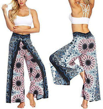 Load image into Gallery viewer, Womens Split Wide Leg Yoga Pants Boho Patterned Hippie Baggy Trousers - handmade items, shopping , gifts, souvenir