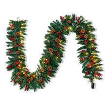 Load image into Gallery viewer, 9 Foot by 10 Inch Artificial Christmas Garland Prelit with 100 LED Lights Garlands Pasal 
