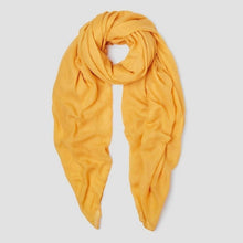 Load image into Gallery viewer, Oversized Scarf with Plain Cotton Design - Yellow NinaCollections 
