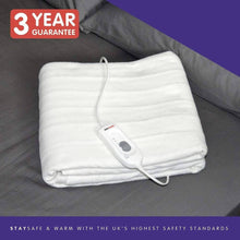 Load image into Gallery viewer, Single Size Electric Heated Underblanket 3 Heat Settings Detachable Control Blankets NinaCollections 
