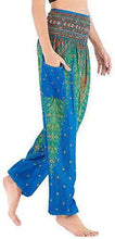 Load image into Gallery viewer, Women Hippie Yoga Pants Baggy Boho Patterned Smocked High Waist with Pockets Trousers - handmade items, shopping , gifts, souvenir