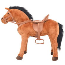 Load image into Gallery viewer, Standing Toy Horse Plush Brown pasal 