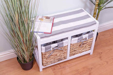 Load image into Gallery viewer, Ramsey 2 Drawers White Seated Storage Bench Geko 