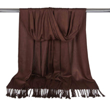 Load image into Gallery viewer, Long Line Pashmina Shawl Scarf Soft Touch pasal 180 x 60 Brown 