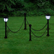 Load image into Gallery viewer, Chain Fence with Solar Lights Two LED Lamps Two Poles Pasal 