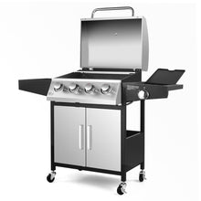 Load image into Gallery viewer, BBQ Grill with 4 Stainless Steel Burners &amp; Side Burner Unbranded 