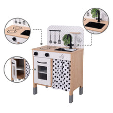 Load image into Gallery viewer, Modern Interactive Wooden Toy Play Kitchen Black/White TD-13554C Teamson Kids 