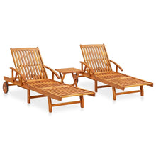 Load image into Gallery viewer, 2 Piece Sunlounger Set with Table Solid Acacia Wood vidaXL 
