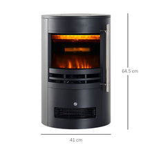 Load image into Gallery viewer, Electric Fireplace Heater 900W/1800W-Black HOMCOM 