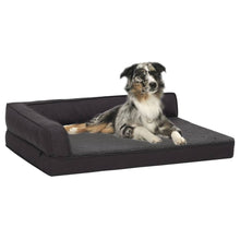 Load image into Gallery viewer, Ergonomic Dog Bed Mattress Linen Look Fleece vidaXL black 75 x 53 cm 
