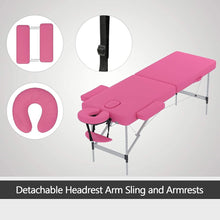 Load image into Gallery viewer, Folding Massage Table 84&#39;&#39; Professional Massage Bed Aluminum Frame, 2 Fold, Pink Unbranded 