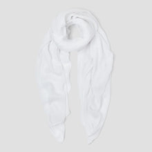 Load image into Gallery viewer, Oversized Scarf with Plain Cotton Design Pasal 150 x 180 White 