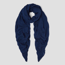 Load image into Gallery viewer, Oversized Scarf with Plain Cotton Design Pasal 150 x 180 Navy 