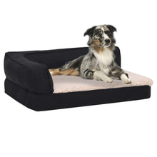 Load image into Gallery viewer, Ergonomic Dog Bed Mattress Linen Look Fleece vidaXL black and cream 60 x 42 cm 