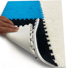 Load image into Gallery viewer, Set of 10 (Light Blue) EVA Foam Interlocking Rug Tiles - Soft Play Mat with Fur BuyElegant 