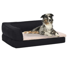Load image into Gallery viewer, Ergonomic Dog Bed Mattress Linen Look Fleece vidaXL black and cream 90 x 64 cm 