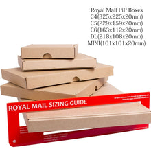 Load image into Gallery viewer, Royal Mail Large Letter PiP Cardboard Postal Boxes C4 /320x230x21mm Unbranded 250 Units 