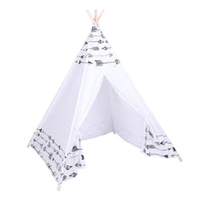 Load image into Gallery viewer, Indian Tent Children Teepee Tent Baby Indoor Dollhouse with Small Coloured Flags roller shade and pocket Arrow Pattern N/A 
