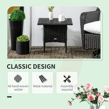 Load image into Gallery viewer, PE Rattan Outdoor Coffee Table, Rattan Side Table for Patio, Garden, Black Outsunny 