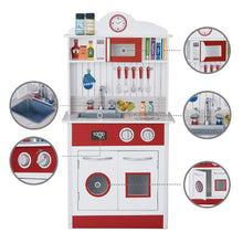 Load image into Gallery viewer, Wooden Kitchen Toy Kitchen With 2 Role Play Accessories TD-12385R Teamson Kids 