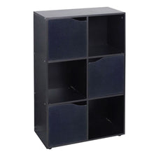 Load image into Gallery viewer, 6 Cube 3 Door Storage Unit BLACK Unbranded 